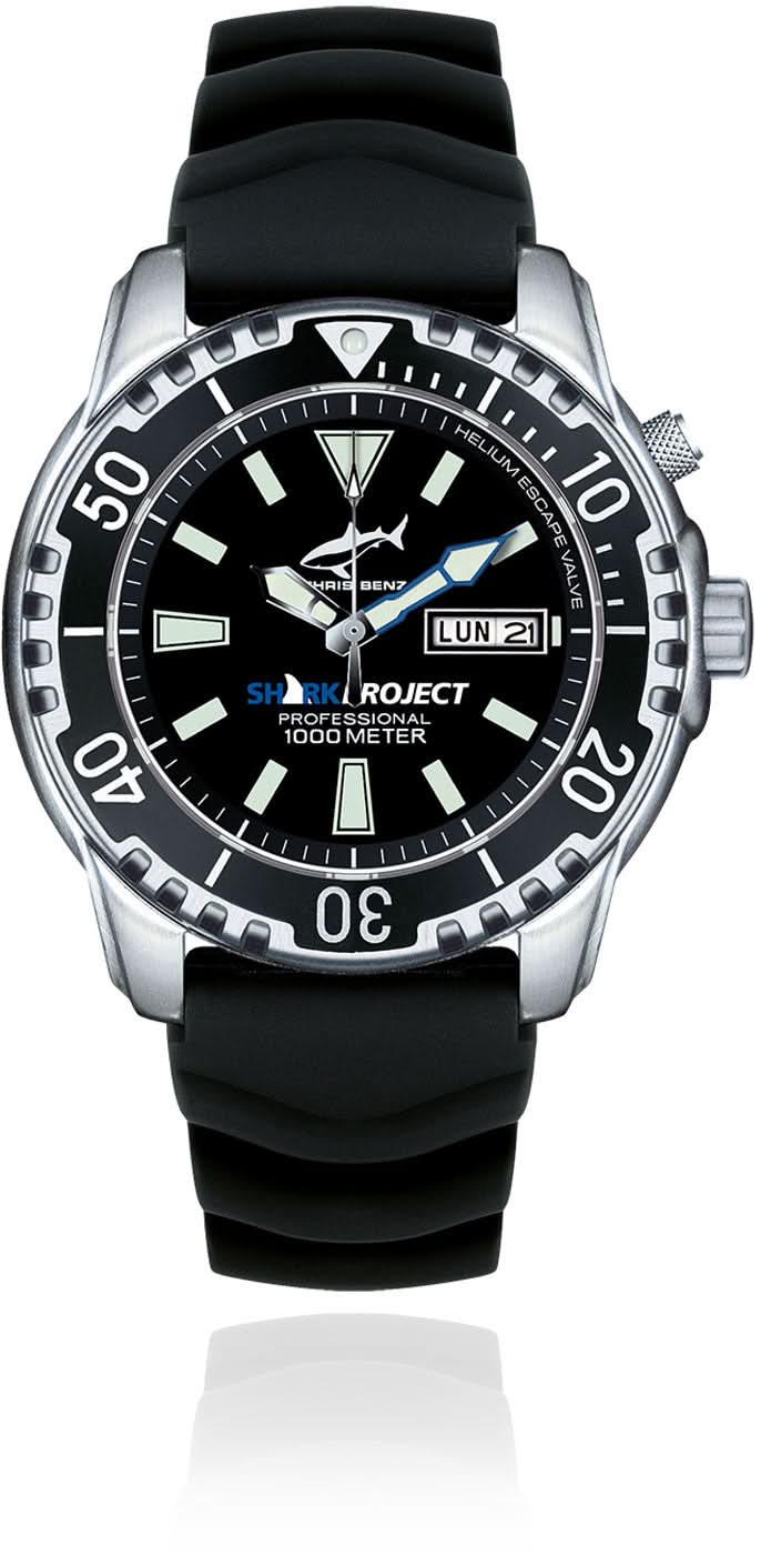 Orologio da uomo Chris Benz Deep 1000M CB-1000-SP-KBS • Impermeabile fino a 1000m • Vetro zaffiro
