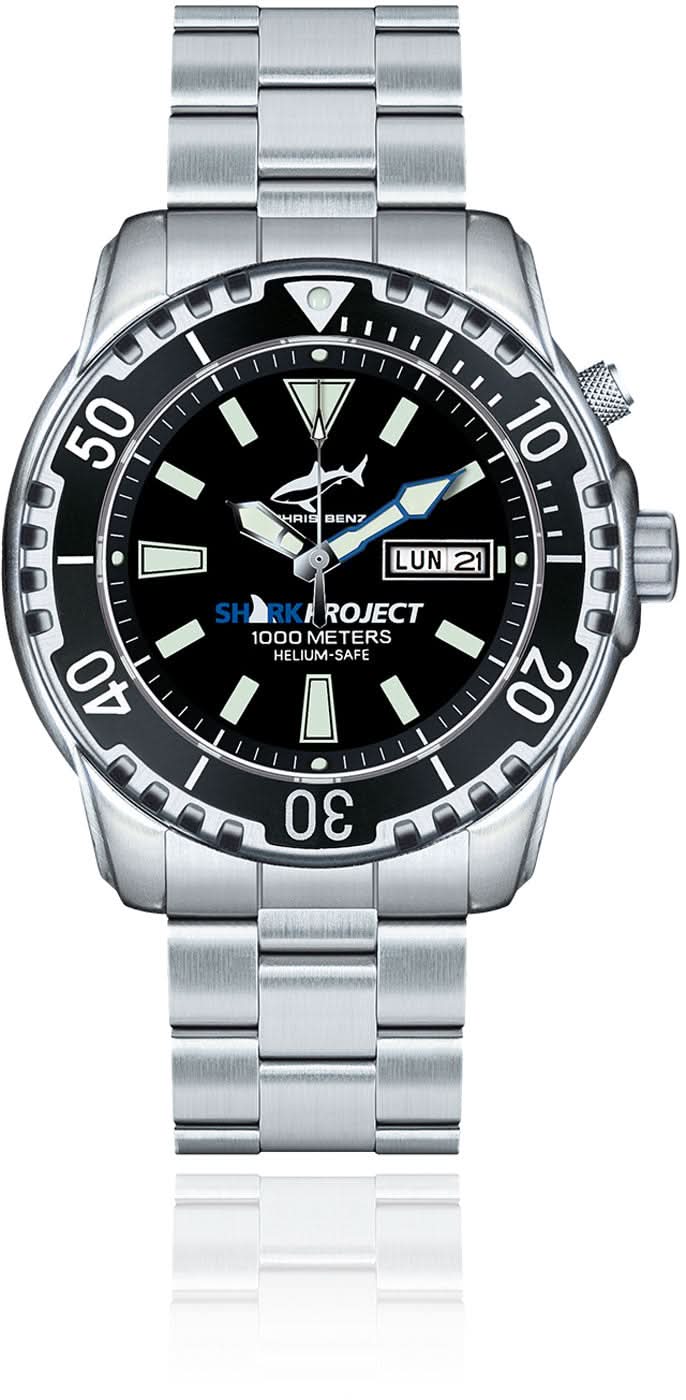Orologio da uomo Chris Benz Deep 1000M CB-1000-SP-MB • 1000m • Sharkproject