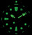 Orologio da uomo con quadrante luminescente al buio: numeri, indici e lancette verdi