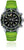 Orologio sportivo da uomo con cinturino in silicone verde e quadrante nero, cronografo