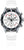 Orologio da uomo con cinturino in caucciù bianco e lunetta nera, quadrante cronografo