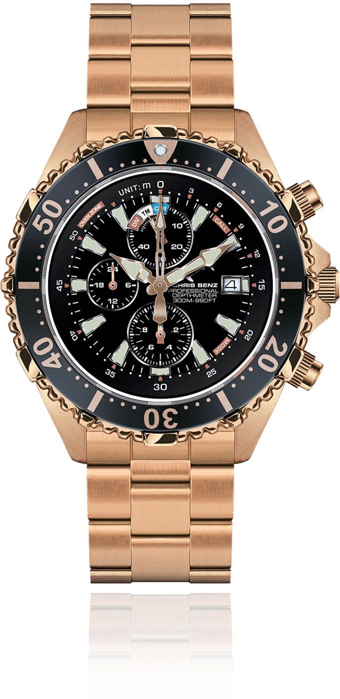 Orologio da uomo Chris Benz Depthmeter Chronograph 300M CB-C300X-C-MBC • Impermeabile 300m • Profondimetro