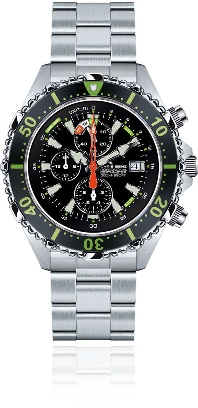 Orologio da uomo Chris Benz Depthmeter CB-C300X-G-MB • Impermeabile fino a 300 m • Vetro zaffiro