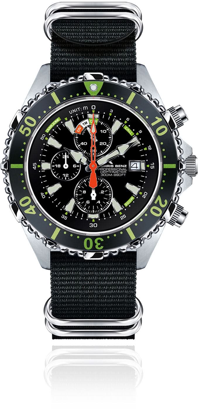 Orologio da uomo Chris Benz CB-C300X-G-NBS • 300m • Profondimetro