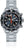 Herren-Chronographenarmbanduhr mit Metallarmband, schwarzem Zifferblatt und orangefarbenen Akzenten