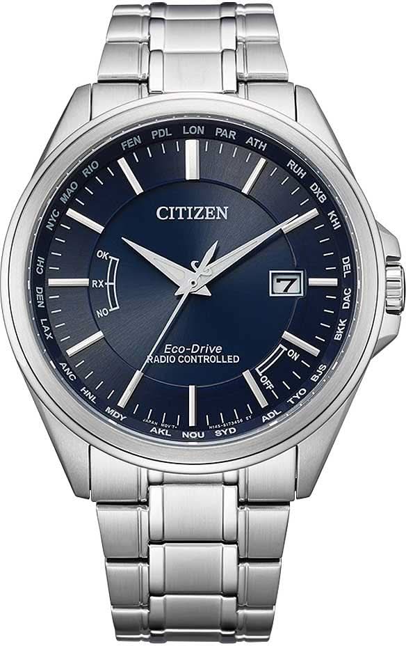 Orologio da uomo con quadrante blu, bracciale in acciaio inossidabile argentato e tre lancette