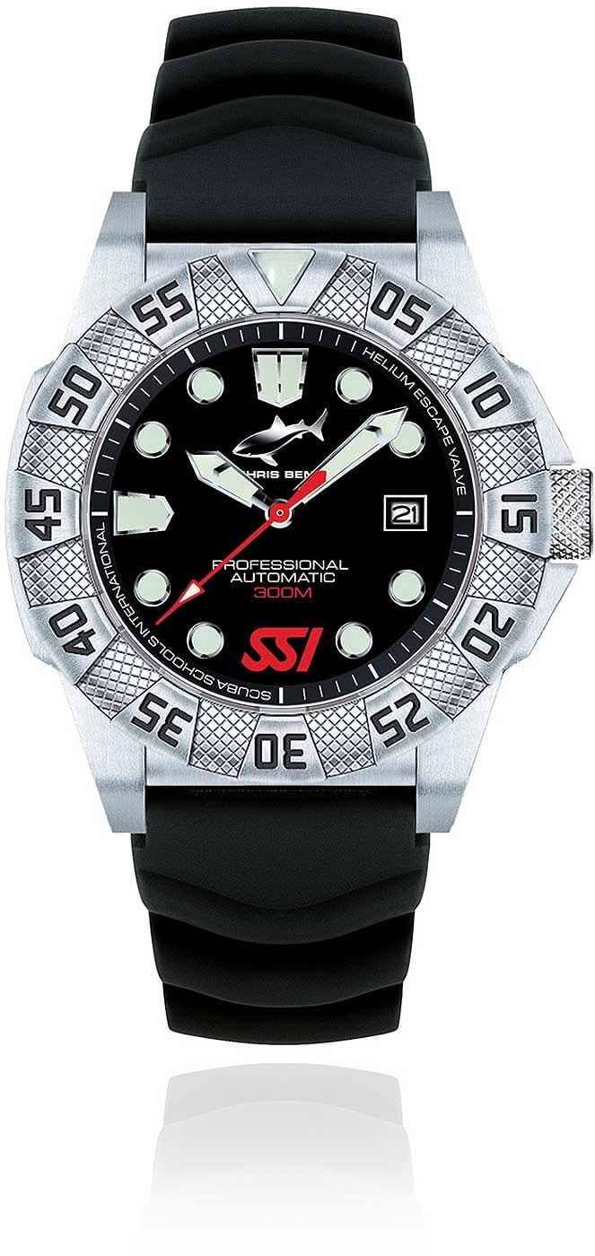 Orologio da uomo Chris Benz Deep CB-300A-SSI-KBS • Impermeabile 300m • Vetro zaffiro