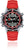 Digitale Herrenuhr mit rotem Silikonarmband, schwarzem Zifferblatt und roten Akzenten