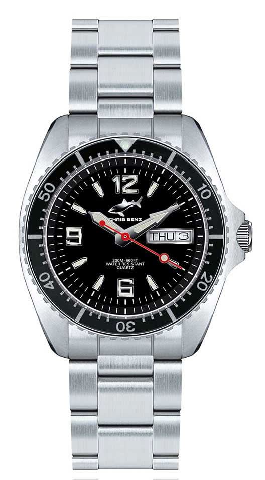 Orologio da donna Chris Benz One Medium 200M CBM-S-MB-SW • Vetro zaffiro • Impermeabile 200m