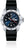 Orologio da donna con quadrante blu, cinturino nero e cassa argentata
