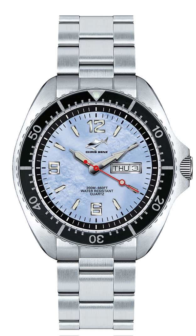 Orologio da uomo Chris Benz ONE CBO-H-MB-SW • Impermeabile 200m • Vetro zaffiro