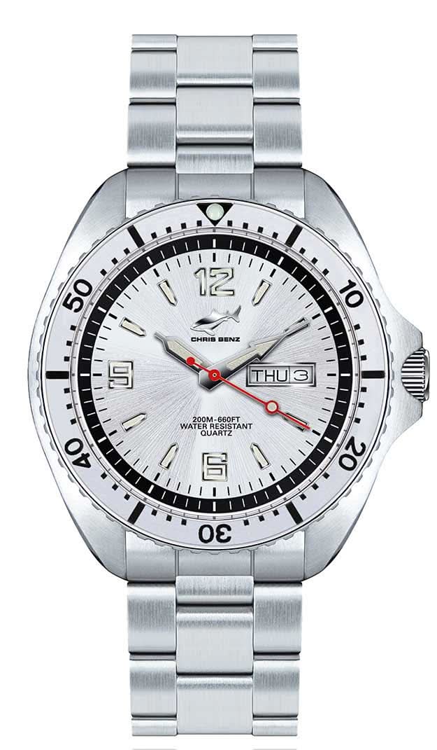 Orologio da uomo Chris Benz One CBO-SI-MB-SI • Impermeabile 200m • Vetro zaffiro