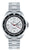 Orologio da donna con cinturino in acciaio inossidabile argentato, quadrante bianco e lunetta nera, con lancette