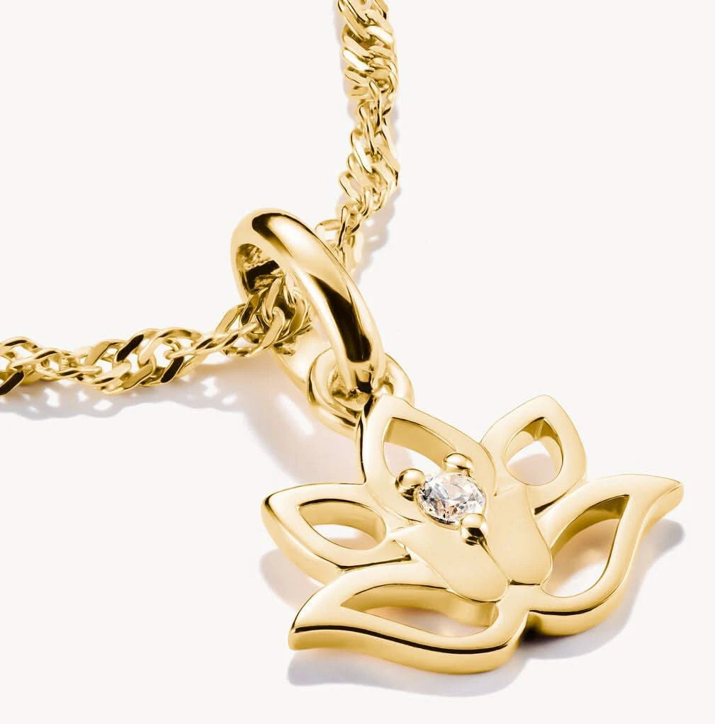 Ciondolo a forma di fiore di loto, placcato oro 18k - Thomas Sabo Modello: CC1204-414-14