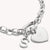 Silberner Buchstabe-S-Charm an Gliederkette, rundes Herz-Detail