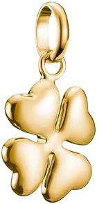 Ciondolo Charm Thomas Sabo, quadrifoglio 3D in argento dorato