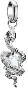 "Ciondolo Charm Thomas Sabo, serpente con pietra bianca, in argento"