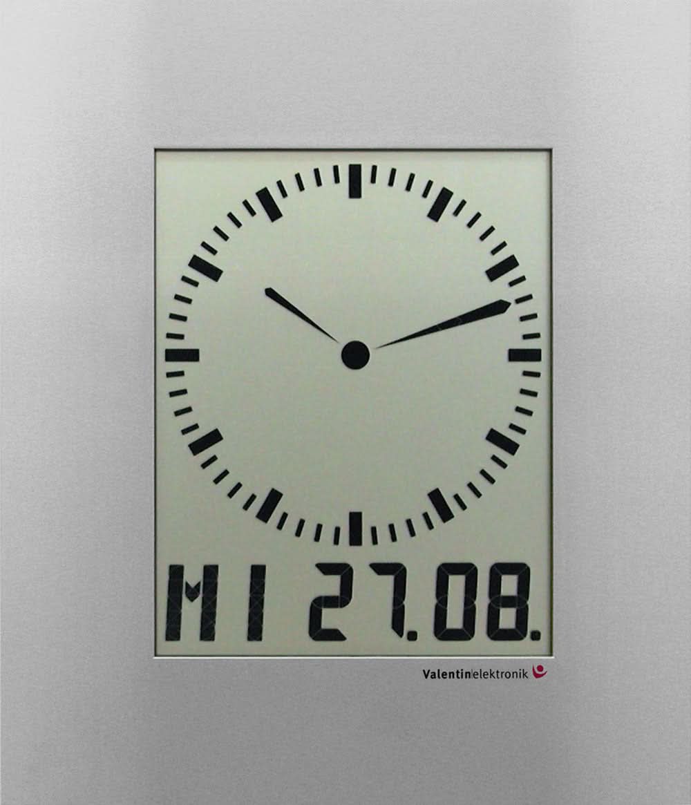 Orologio da parete in metallo con quadrante analogico e display digitale 27.08.