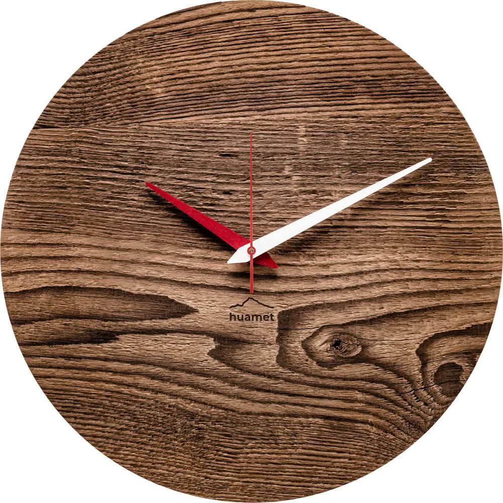 Orologio da parete huamet 30x30x4,3 cm Legno • Quadrante rotondo • Legno vecchio