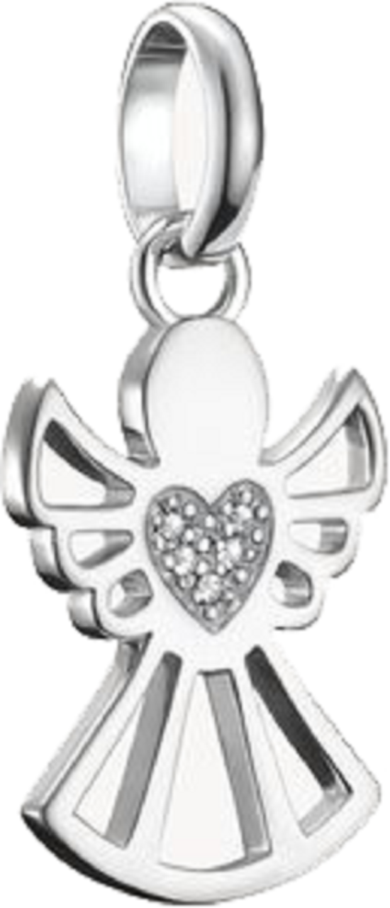 Ciondolo Charm, Angelo con incisione a cuore e pietre preziose in argento - Thomas Sabo Modello: CC1242-051-14