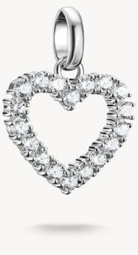 Ciondolo Charm, Cuore con Pietre Preziose in Argento - Thomas Sabo Modello: CC1237-051-14