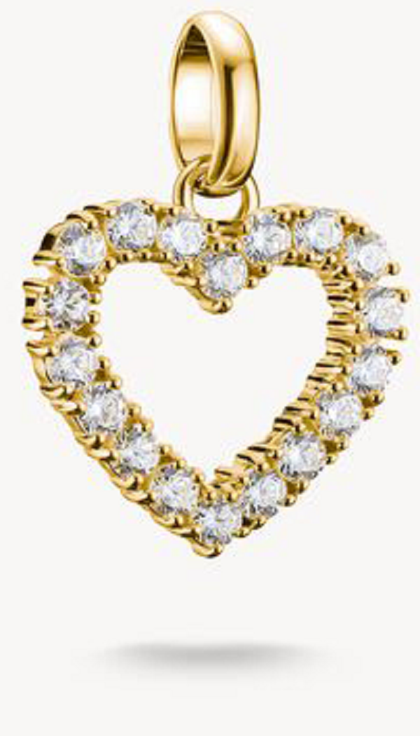 Ciondolo a cuore con pietre preziose in argento dorato - Thomas Sabo Modello: CC1237-414-14