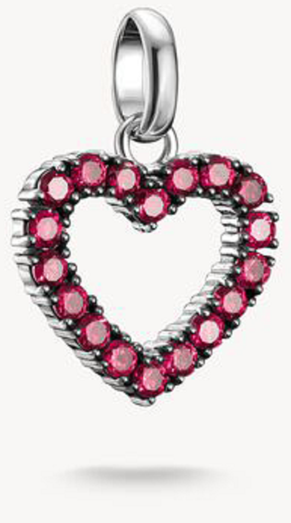 Ciondolo a forma di cuore con pietre preziose viola in argento - Thomas Sabo Modello: CC1237-639-10