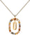 Collana con iniziale U: pendente color oro con pietre preziose colorate