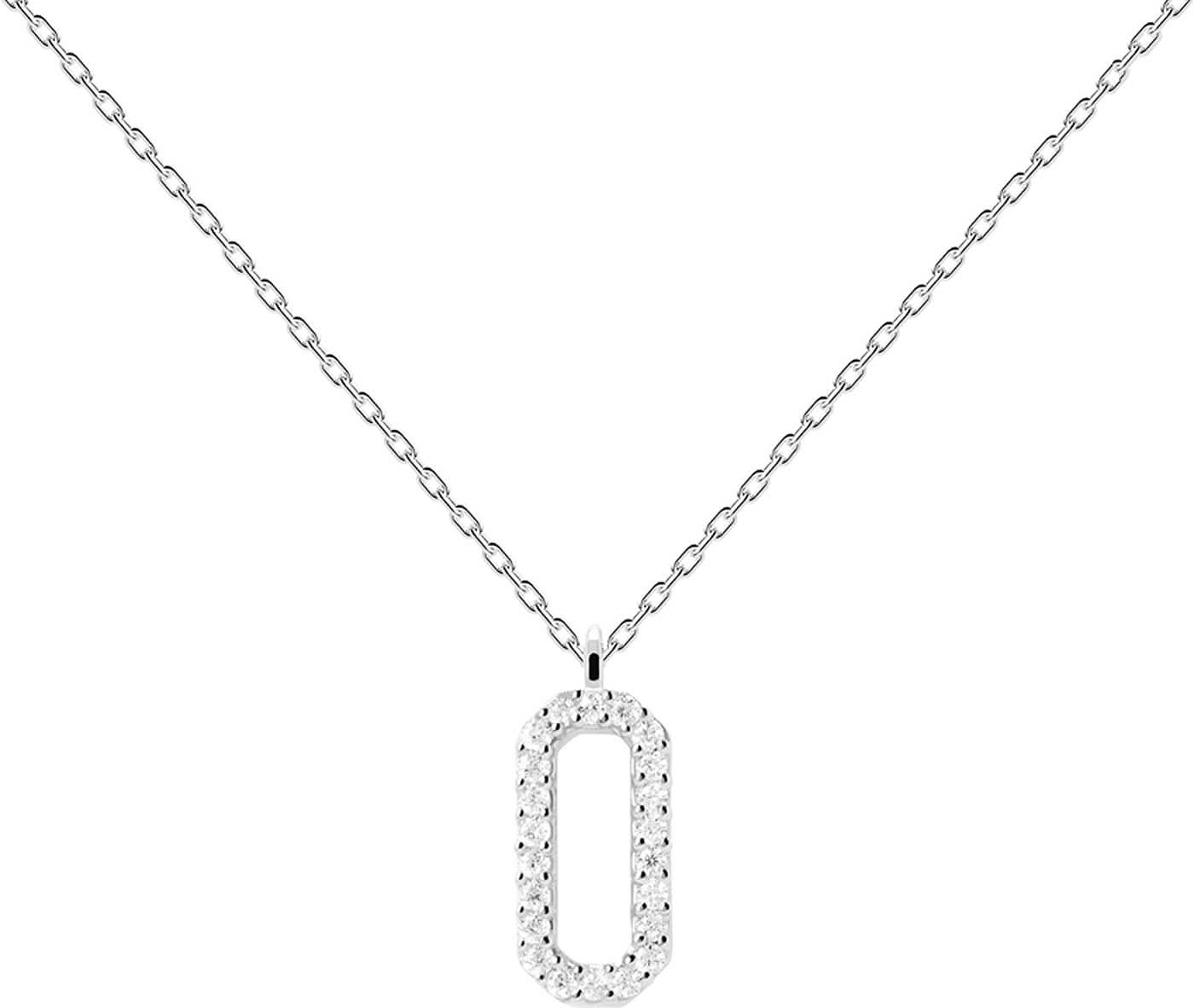 Collana Abi con ciondolo squadrato e pietre - Argento Sterling 925