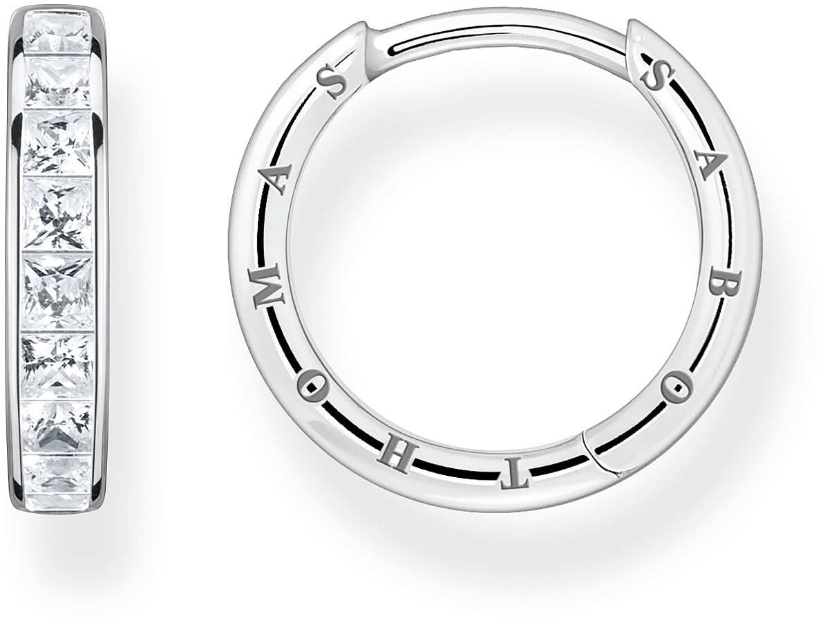 Orecchini a cerchio con pietre - Argento Sterling 925