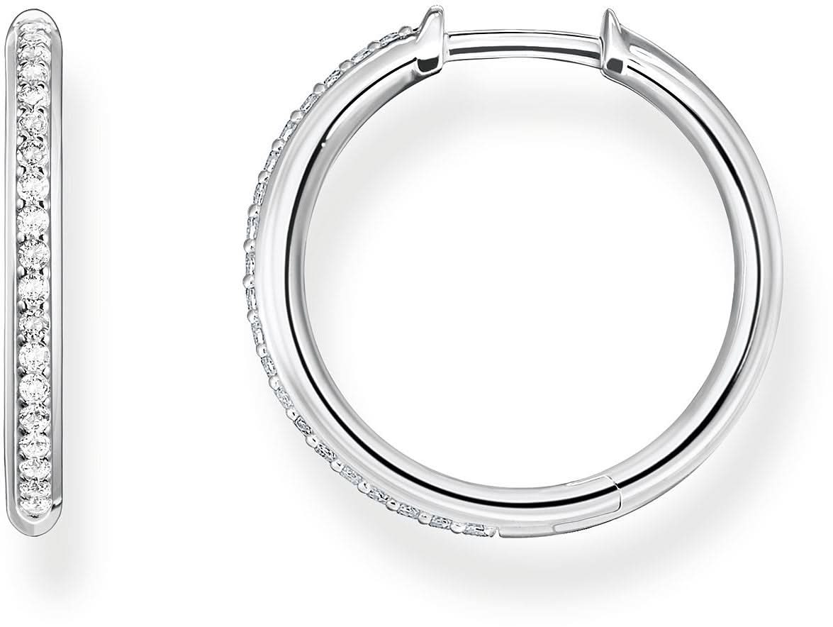Creoli con pietre bianche - Argento Sterling 925