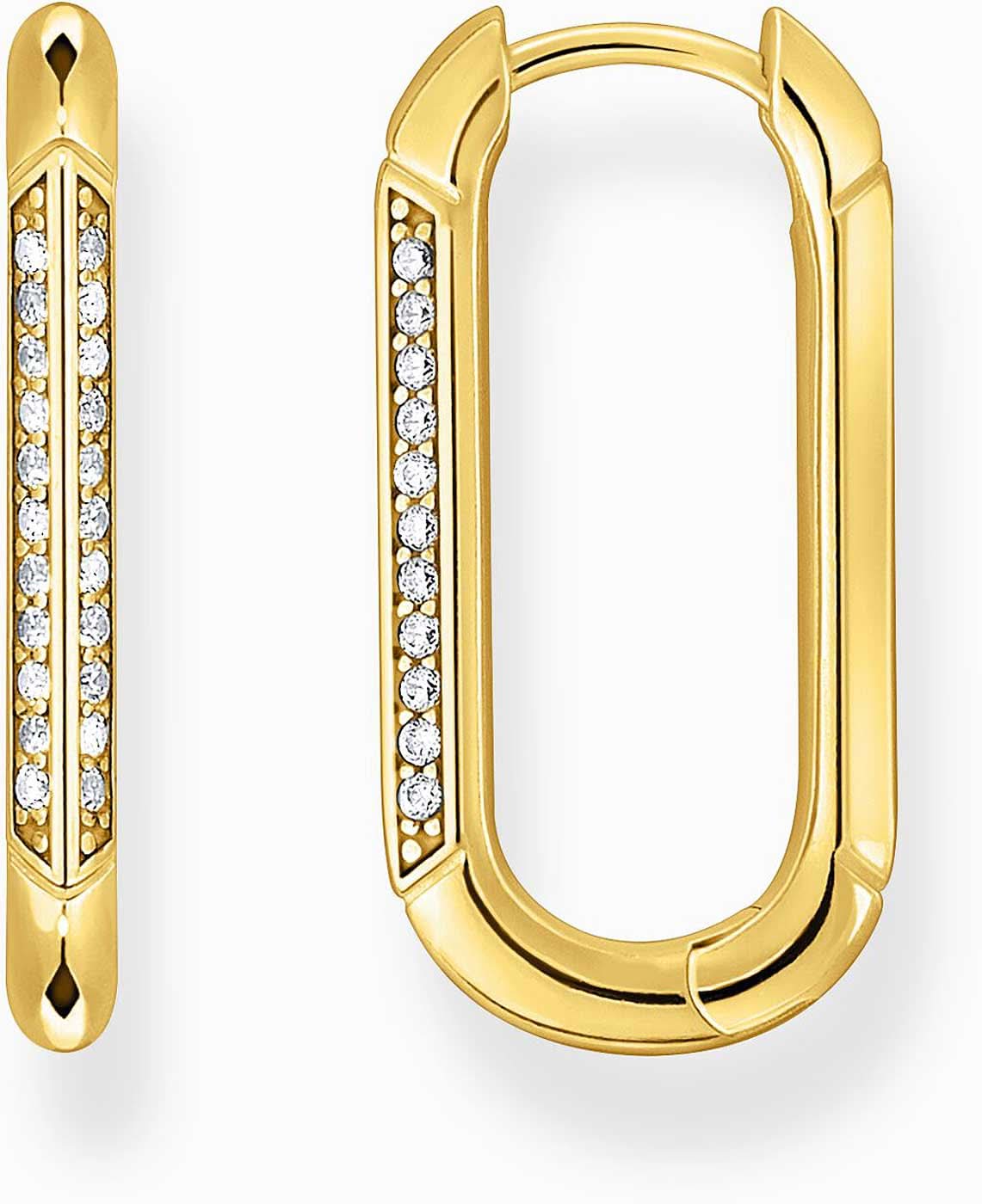 Orecchini ovali con chiusura ad ancora e pietre - Thomas Sabo Modello: CR674-414-14