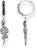 Orecchini con ciondolo a forma di serpente e spada - Argento Sterling 925 brunito