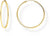 Creoli di medie dimensioni color oro giallo, cerchio liscio rotondo, paio