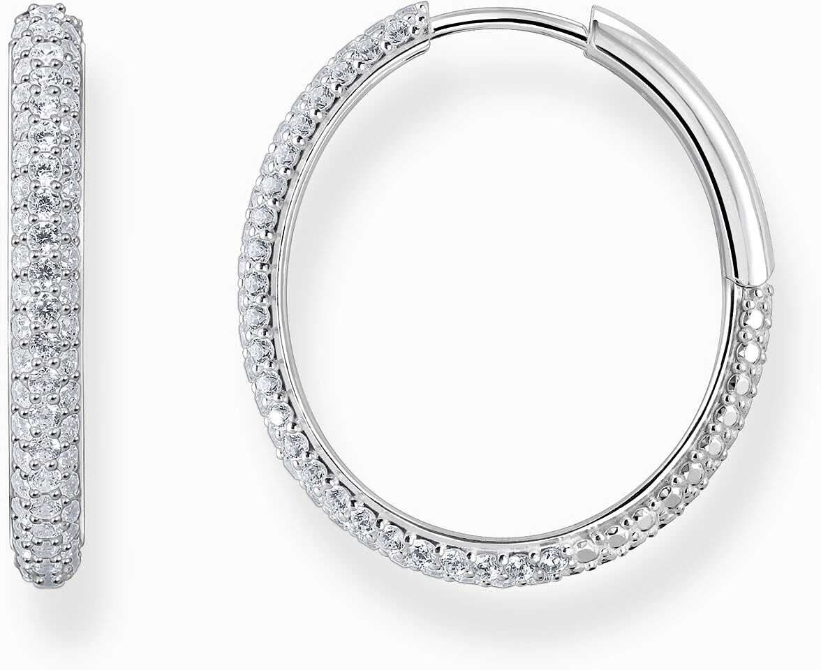Orecchini a cerchio color argento, impreziositi da zirconi bianchi - Thomas Sabo Modello: CR732-051-14