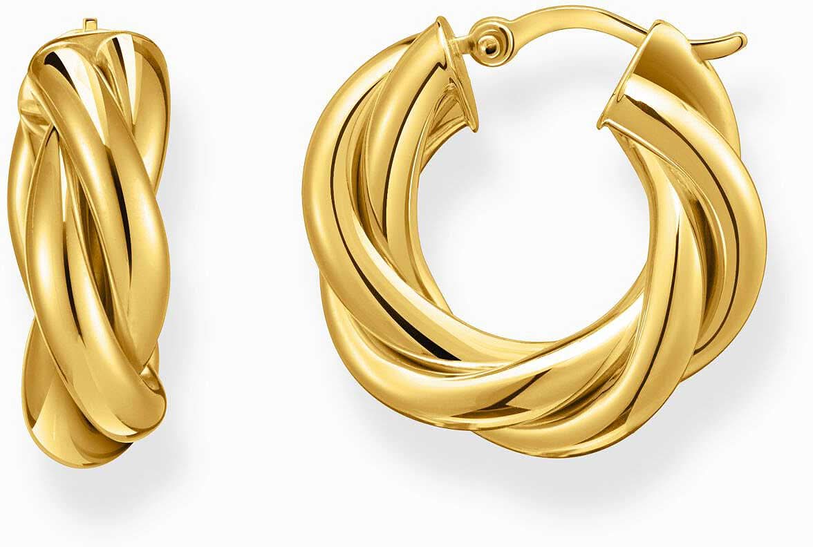 Orecchini a cerchio color oro, dal design intrecciato per look romantici e raffinati - Thomas Sabo Modello: CR742-413-39