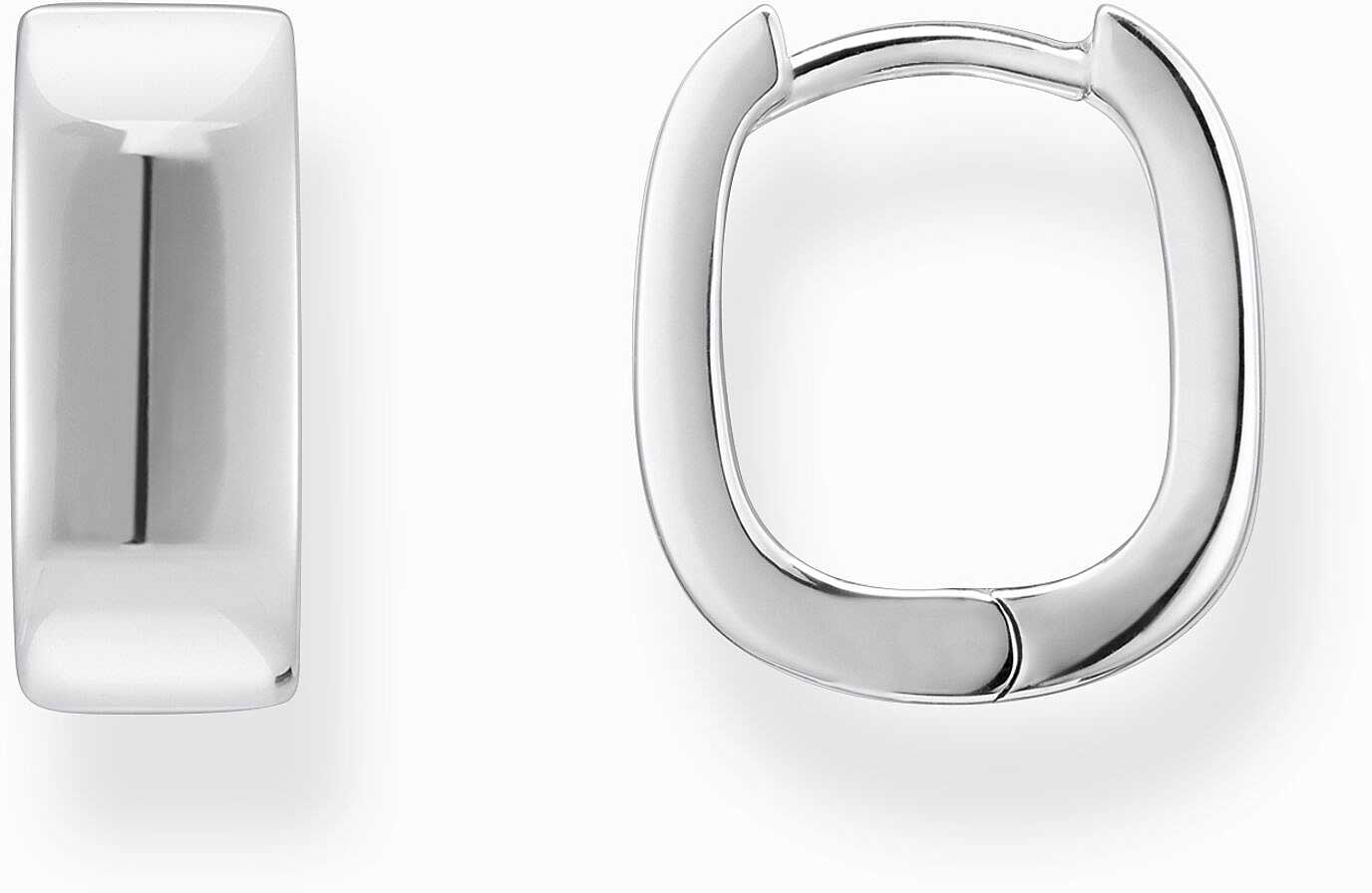 Orecchini a cerchio argentati, con forma squadrata e design minimalista - Thomas Sabo Modello: CR742-001-21