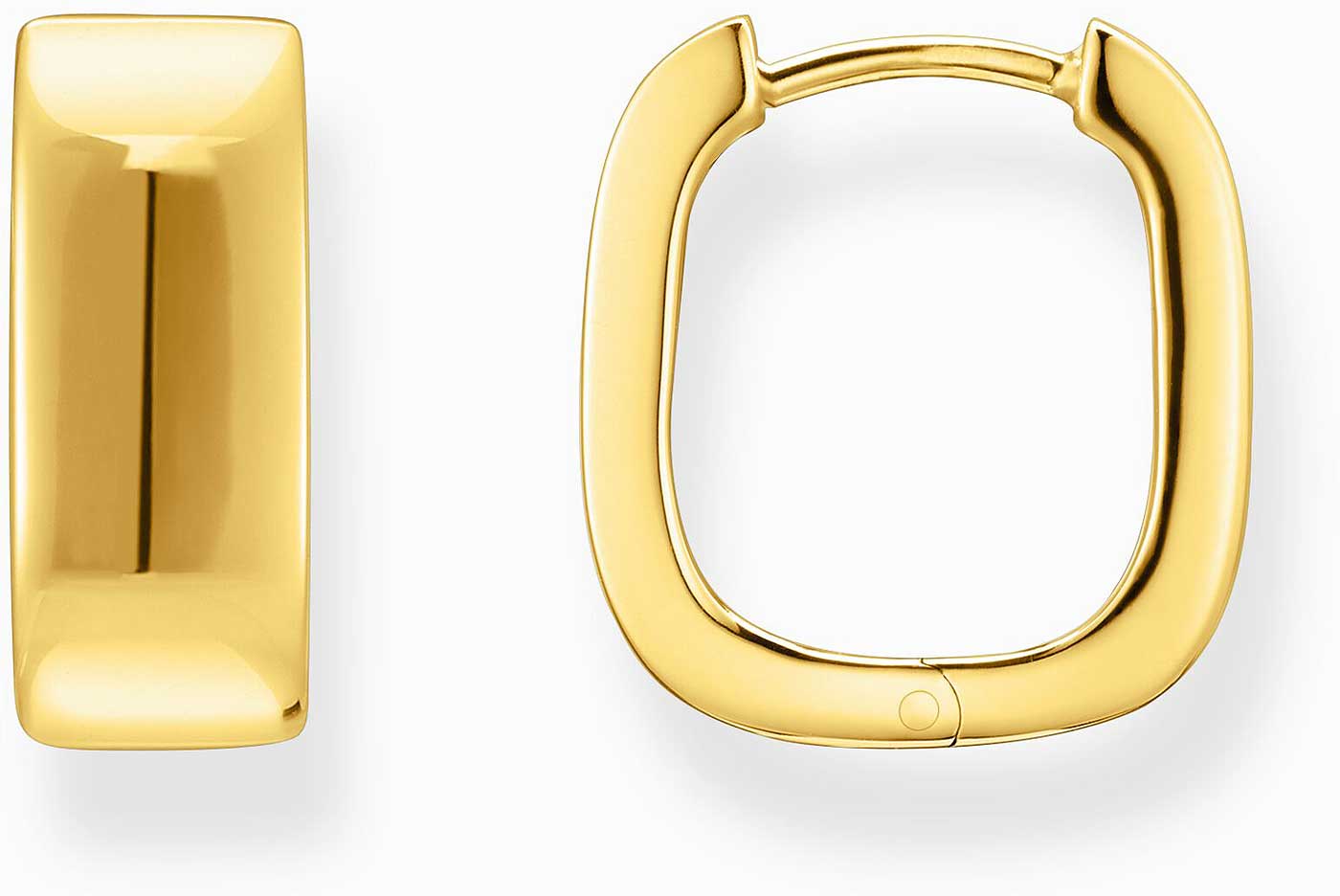 Orecchini a cerchio color oro, con forma squadrata e design minimalista - Thomas Sabo Modello: CR744-413-39