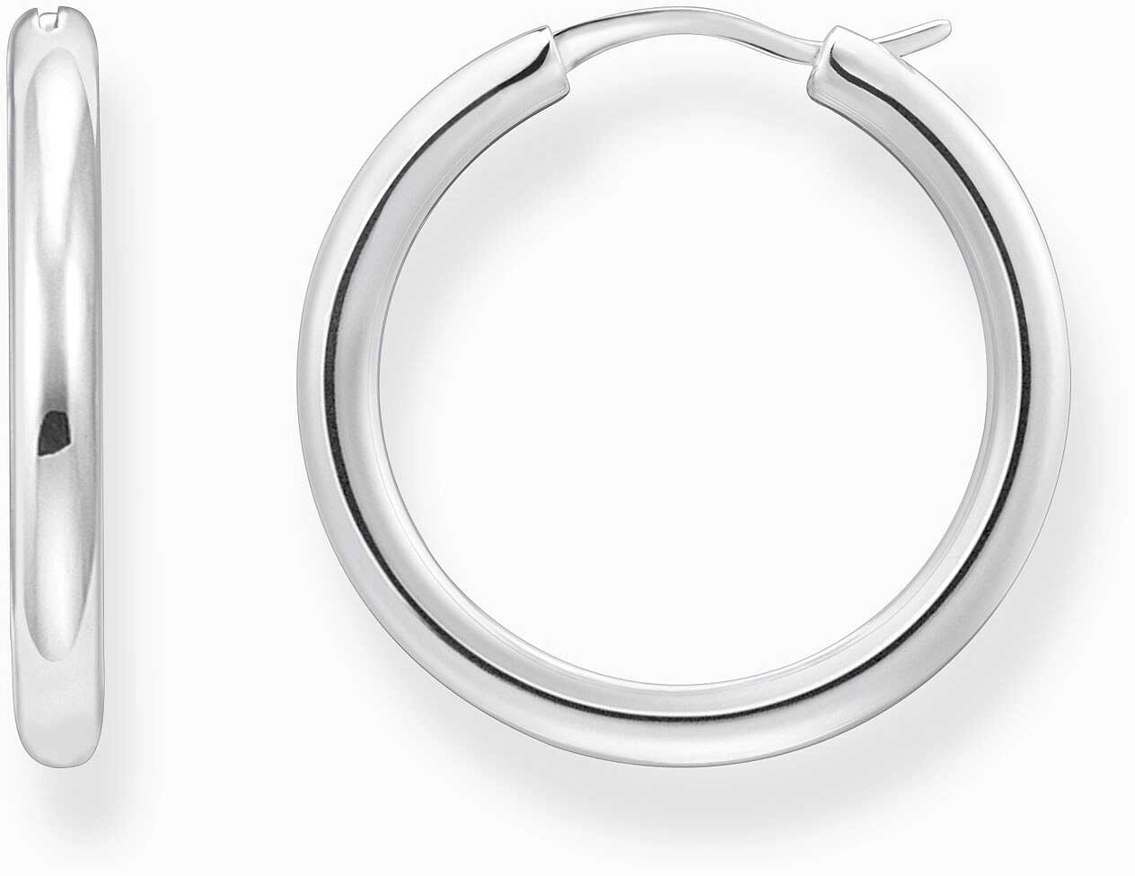 Orecchini a cerchio classici color argento, con forma arrotondata e leggermente più larga - Thomas Sabo Modello: CR745-001-21
