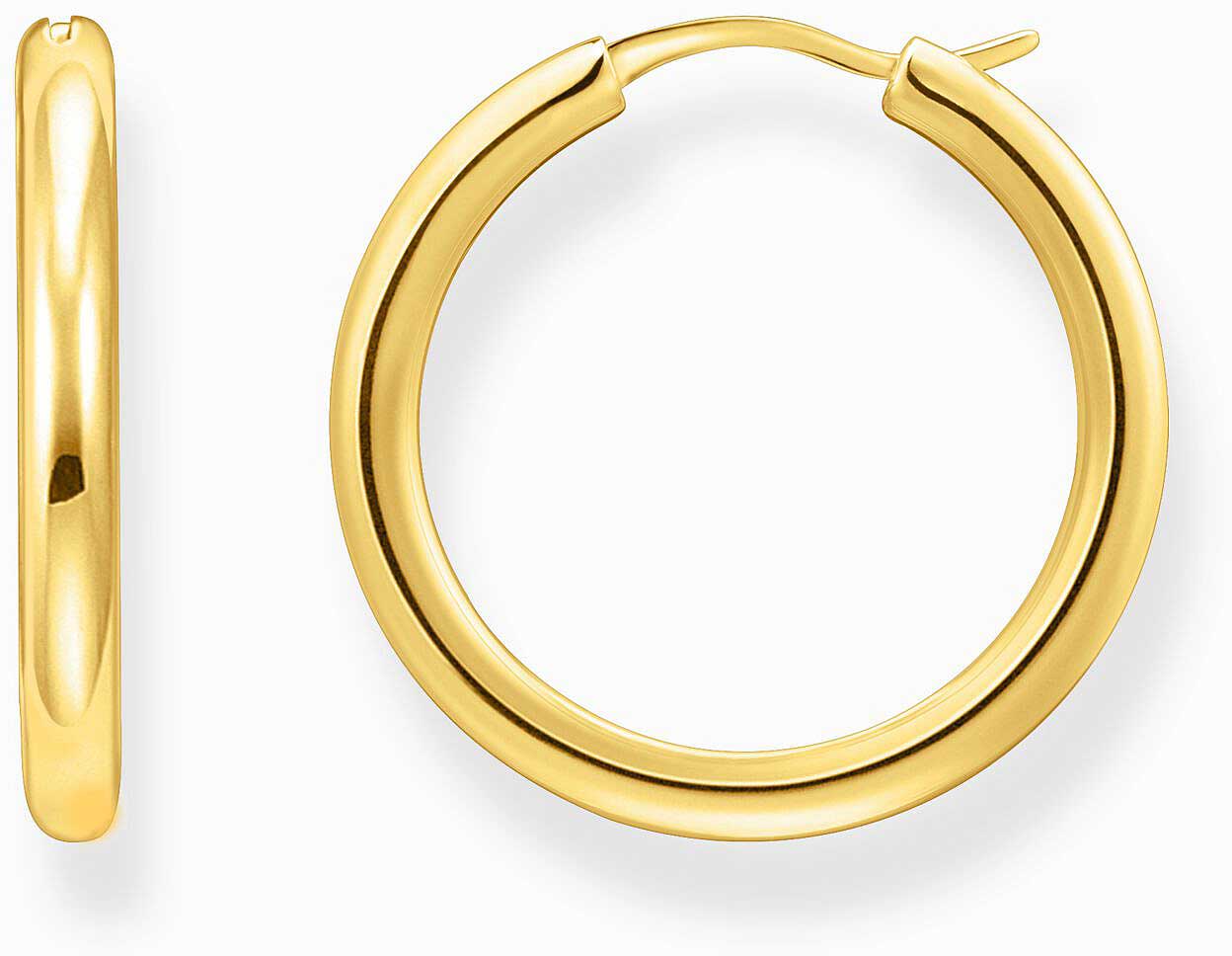 Orecchini a cerchio classici color oro, con forma arrotondata e leggermente più larga - Thomas Sabo Modello: CR745-001-21