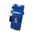 Funkuhr: Seitenansicht mit Metallring und blauem Gehäuse