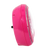 Rosa Wecker von der Seite mit sichtbarer Glocke und Rahmen aus Klarglas