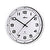 Weiße runde Wanduhr mit analogen Ziffern, schwarzen Zeigern; Atlanta