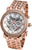 Orologio da donna Carl von Zeyten con bracciale in metallo color oro rosa, lunetta con strass e movimento a bilanciere a vista