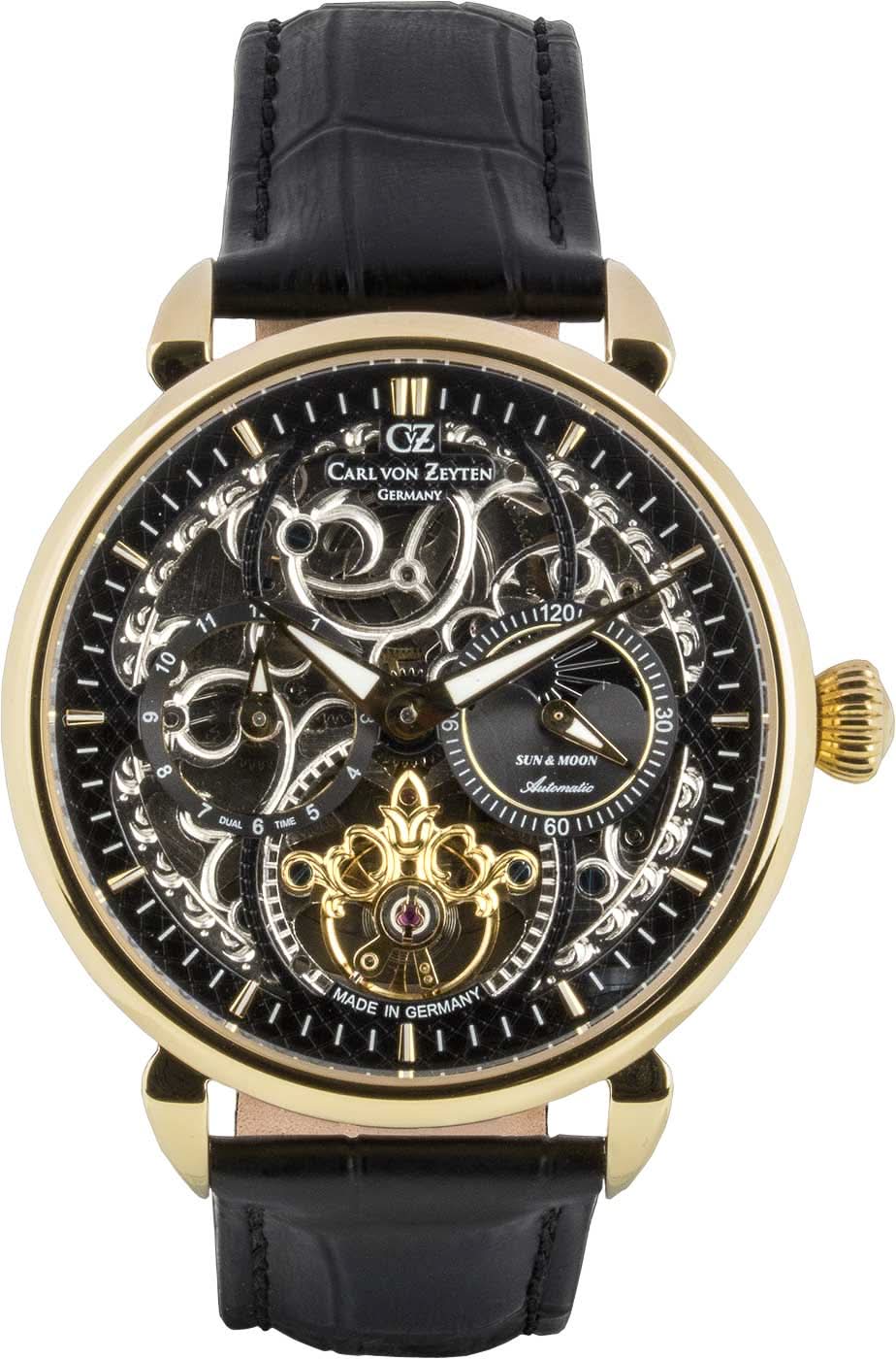 Orologio da uomo Carl von Zeyten Baden-Baden CVZ0005GBKS • Doppio bilanciere • Scheletrato