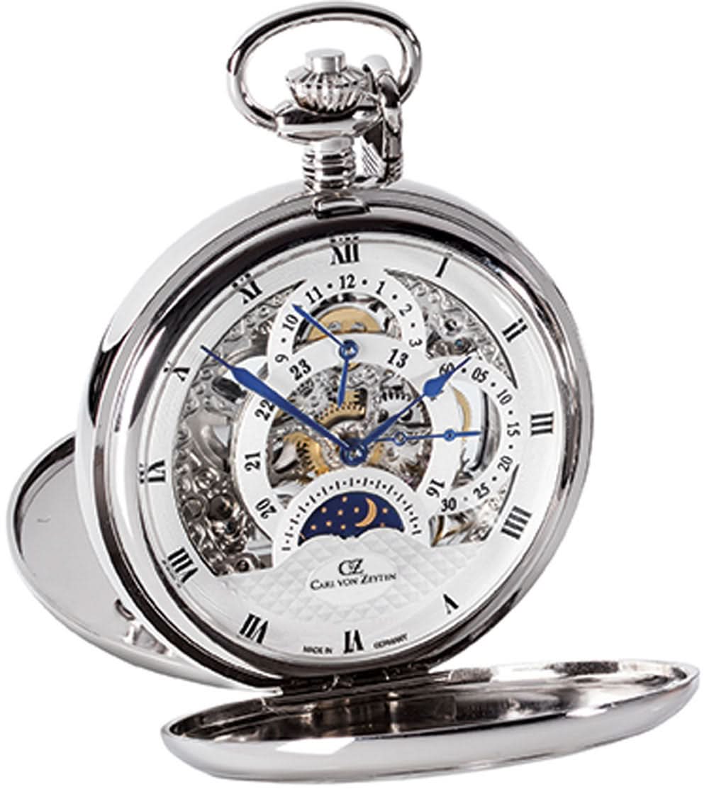 Orologio da tasca Carl von Zeyten Schutter CvZ0038SL • Quadrante scheletrato • Carica manuale