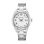 Orologio da uomo con bracciale in acciaio inossidabile argentato e quadrante rotondo bianco