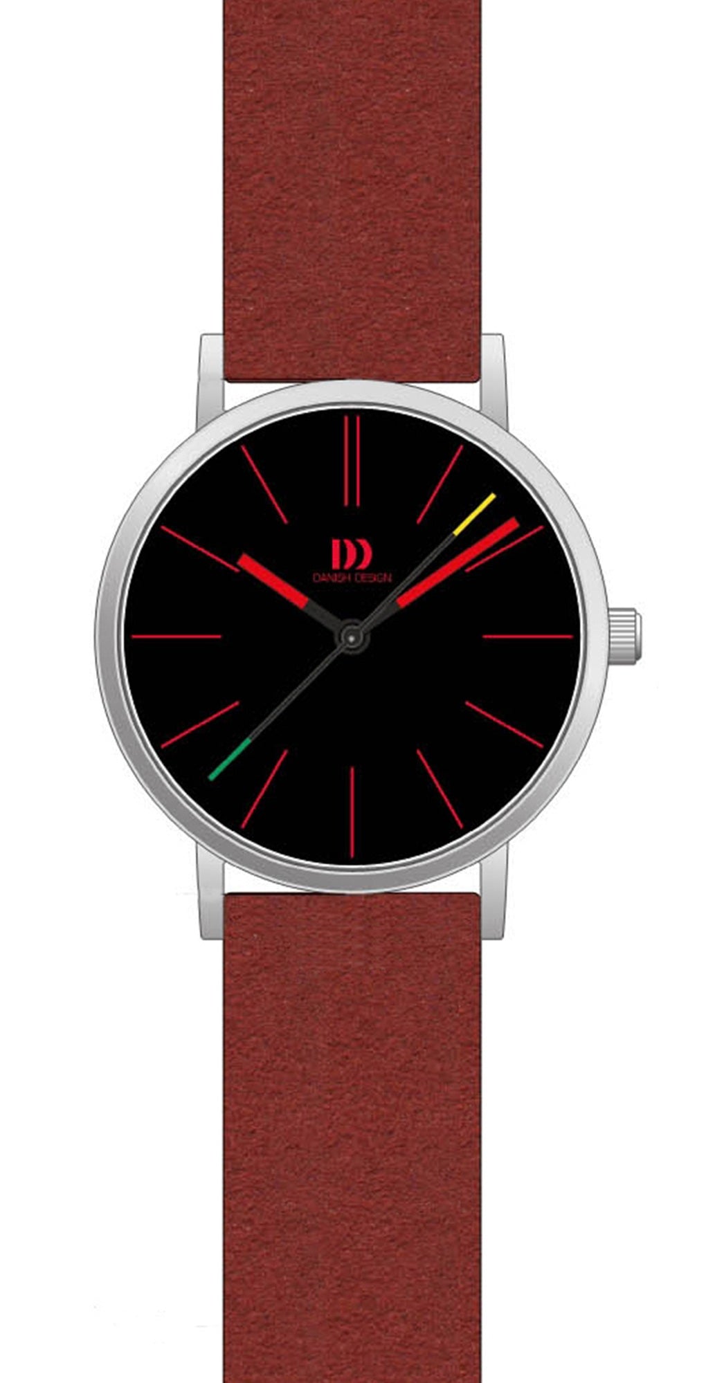 Danish Design Vira IV24Q1313 Damenuhr Schwarz/Rot • Saphirglas • Skandinavisches Design