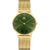 Danish Design Vigelsø IV09Q1249 Damen Armbanduhr Gold-Grün • Mineralglas • Milanaise-Armband