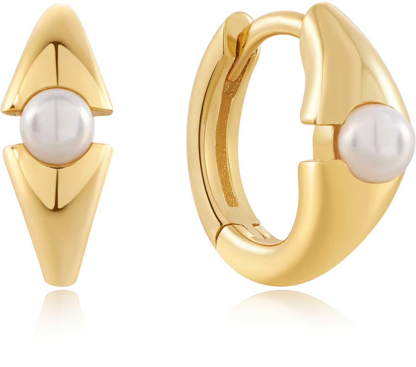 ANIA HAIE E054-03G Orecchini a cerchio geometrici con perla